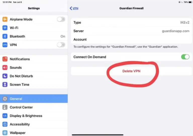 how to remove vpn on iphone