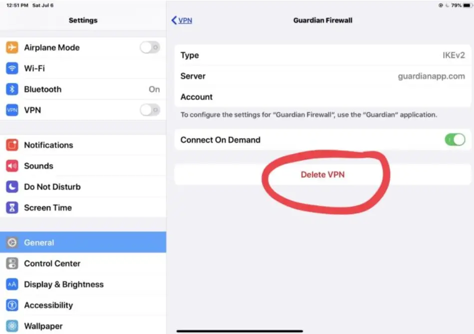 how to remove qustodio vpn from iphone